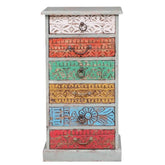 Rainbow Reclaimed Indian Wood Chest Of Drawers Multi Colored